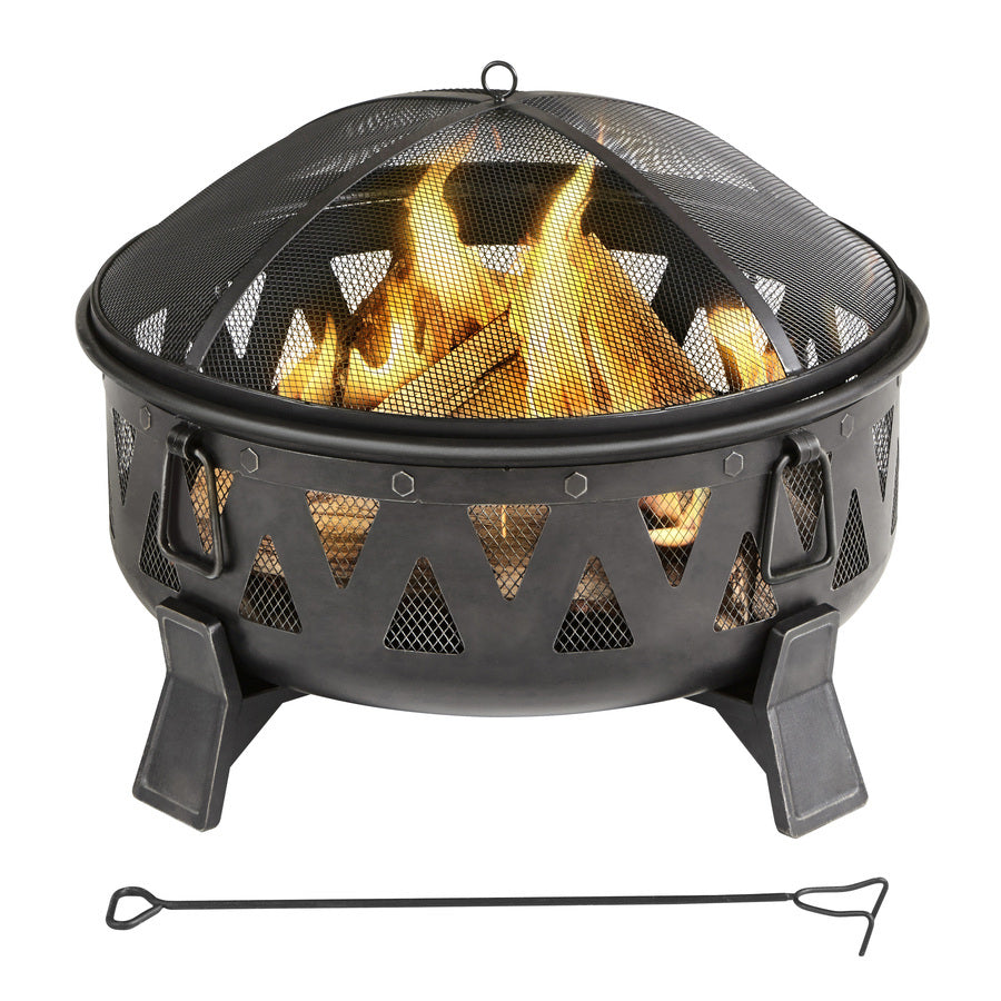 35in Round Wood Fire Pit