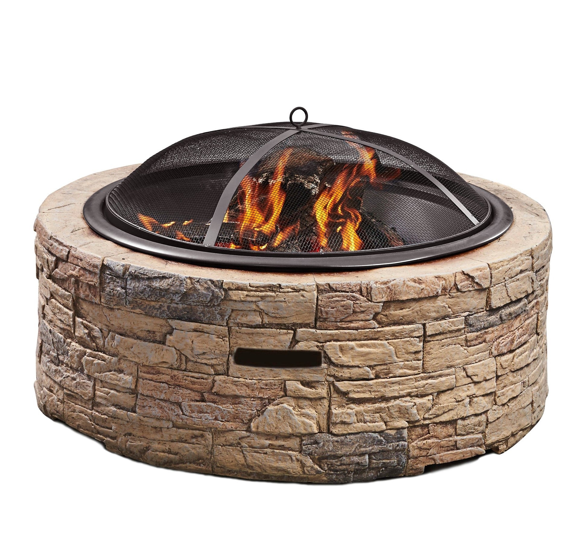 35in Cast Stone Wood Fire Pit