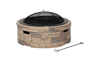 35in Cast Stone Wood Fire Pit